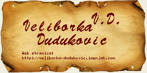 Veliborka Duduković vizit kartica